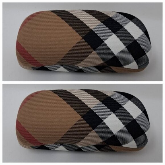 NEW Burberry Sunglasses Case 2 PACK SET OF 2 Glasses Beige Nova Check 6" x 2.5" - Picture 1 of 8